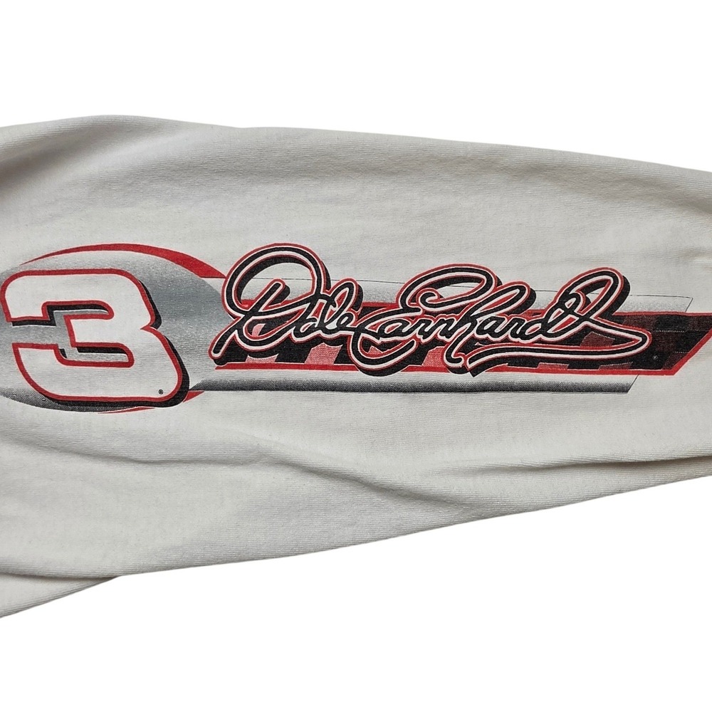 Vintage Dale Earnhardt NASCAR The Man #3 Long Sleeve Graphic Tee White Mens L - Picture 3 of 11